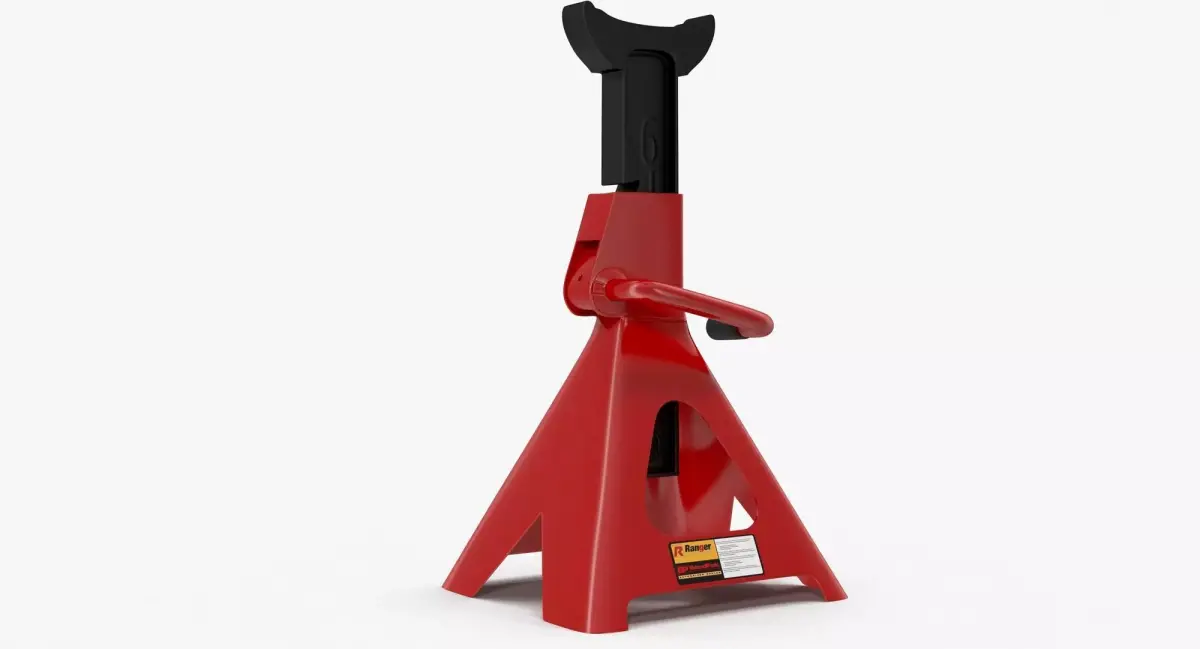 Jack Stand Red Low-poly 3D model