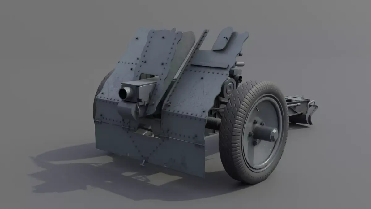 75mm Light Infantry Gun 18 Low-poly 3D model