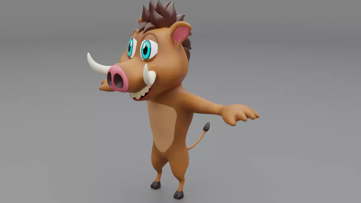 3D Wildboar Cartoon 3D model