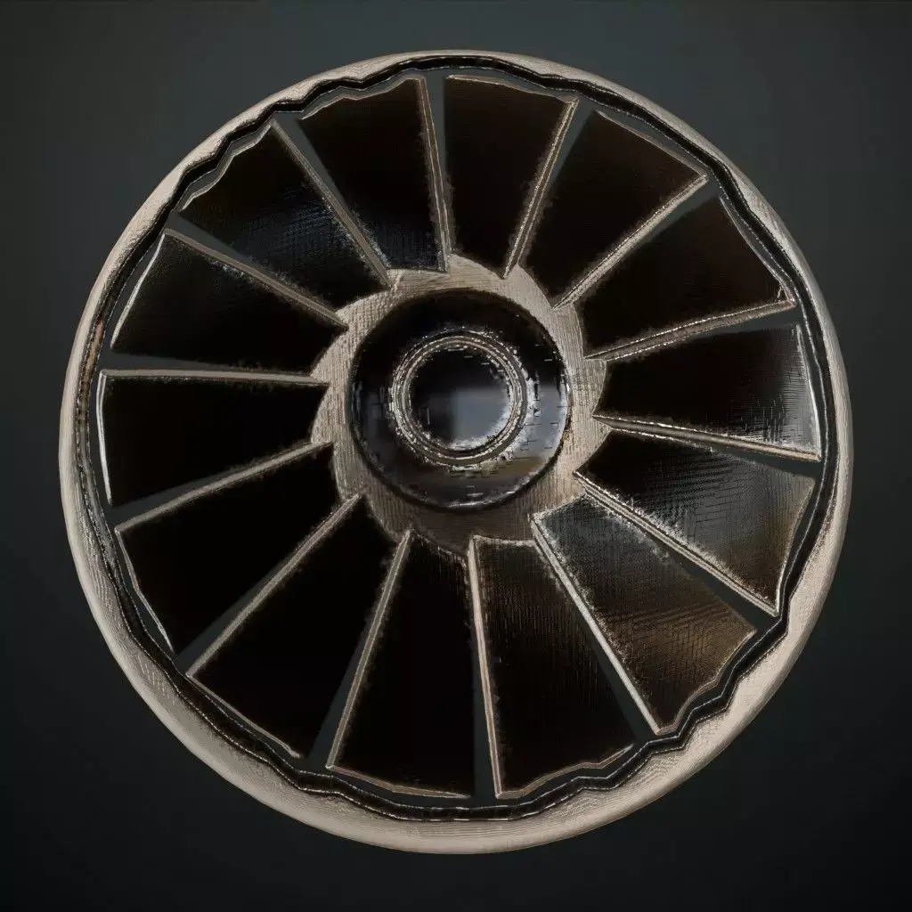 Sci-Fi Turbine Ventilator Grille PBR SEAMLESS Texture