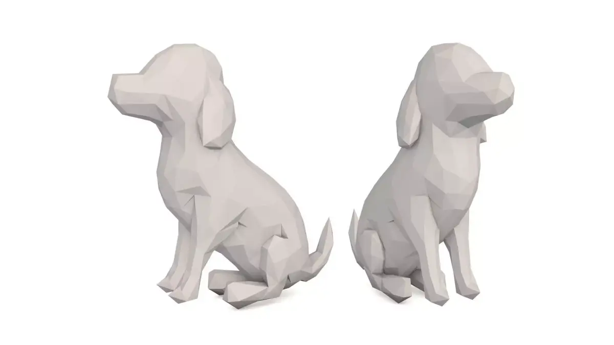 Low Poly Dog polygonal Low-poly 3D model