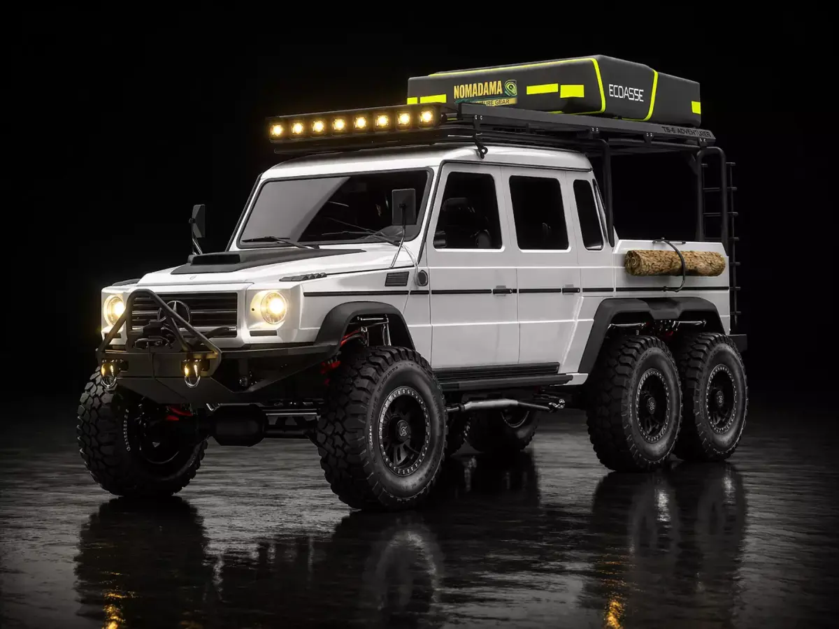 6x6 camping truck Low-poly 3D model