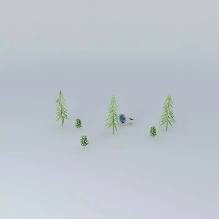 stargate group of trees in snow Free 3D model