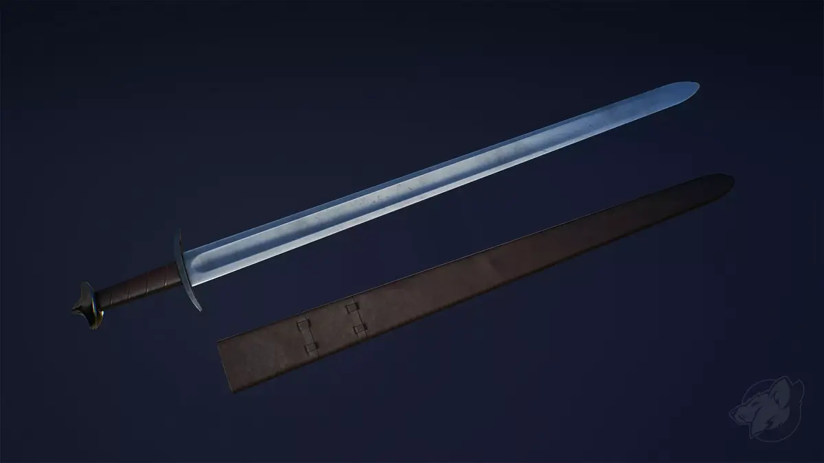 Viking sword Low-poly 3D model