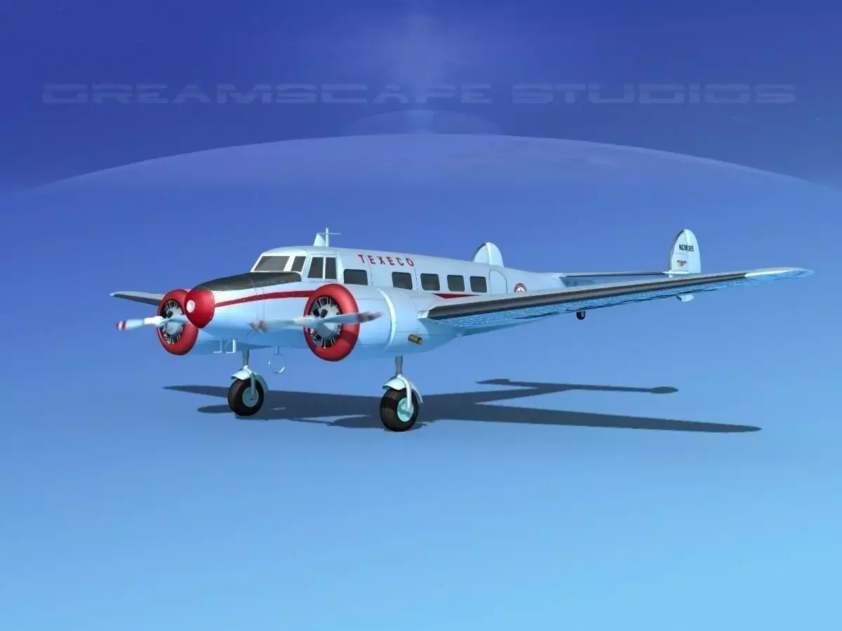 Lockheed L10 Electra Texeco Oil 3D model