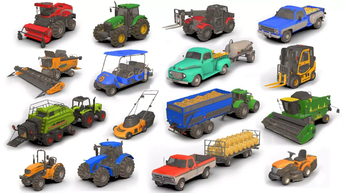 3D model Farm Vehicle Pack Low-poly 3D model