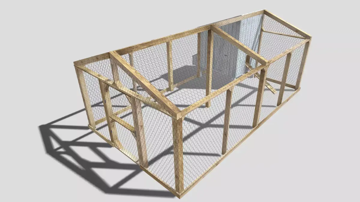 Chicken coop Low-poly 3D model