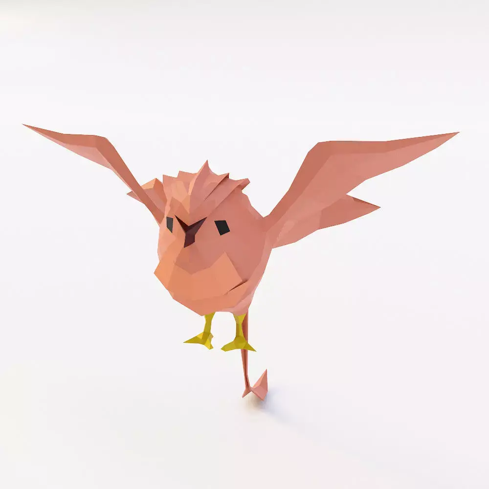 Bird 3d model origami Low-poly 3D model