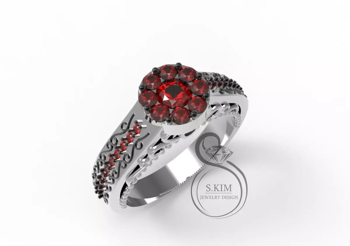 Flower ring removeable outside part 3D print model