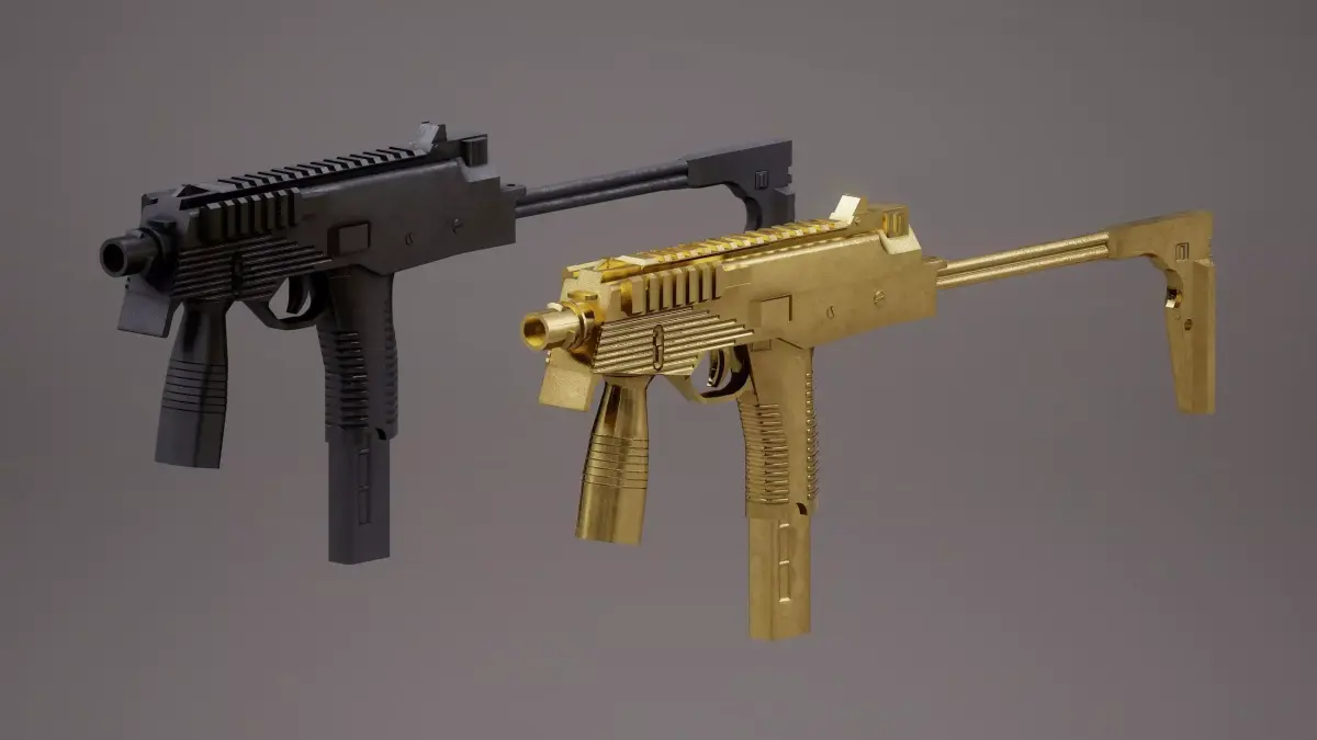 MP9 SMG PBR Rigged Low-poly 3D model