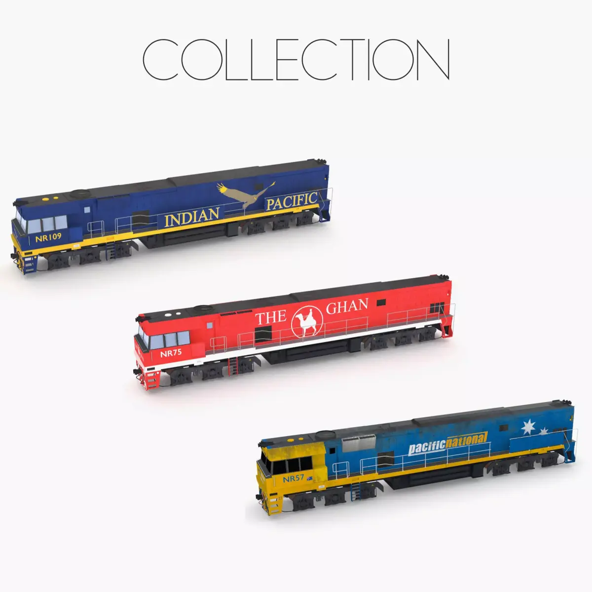 Australian Trains 3D Model Pack