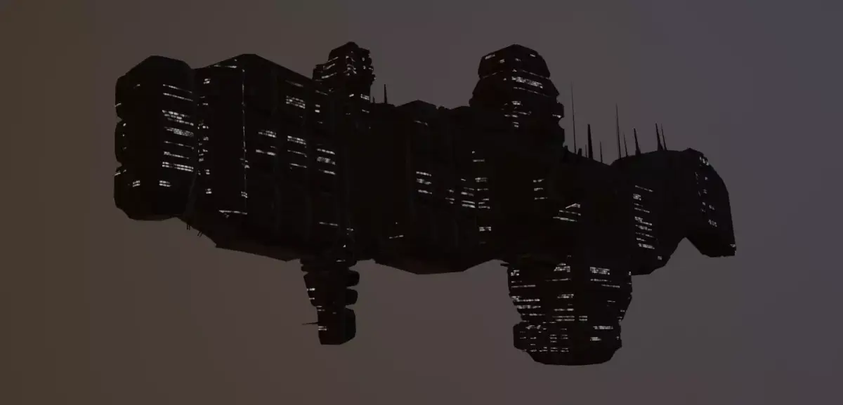 Low poly space craft large Low-poly 3D model