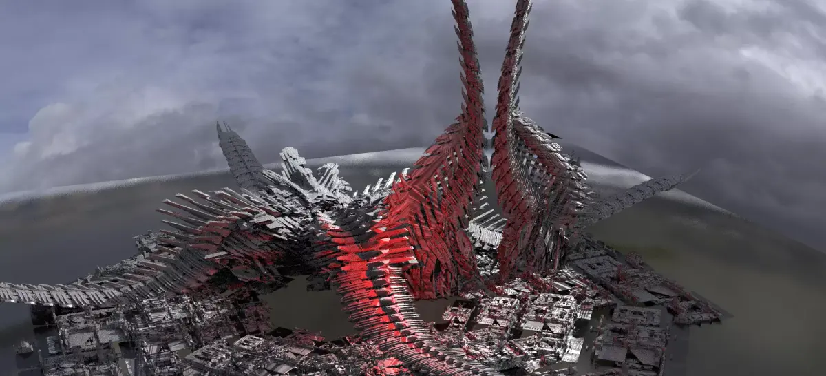 6 Dragon Tower Sci fi bone designs 3D model