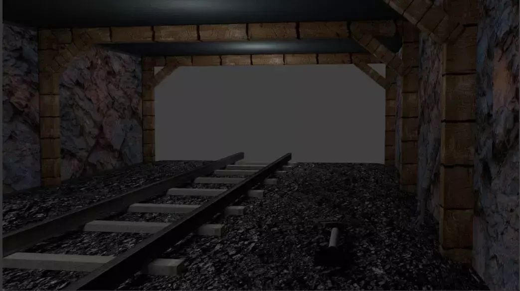 Mine with Railway track Free 3D model