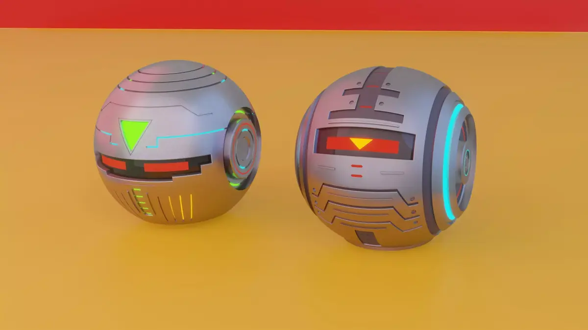 Futuristic Scifi Robotic Helmet Low-poly 3D model