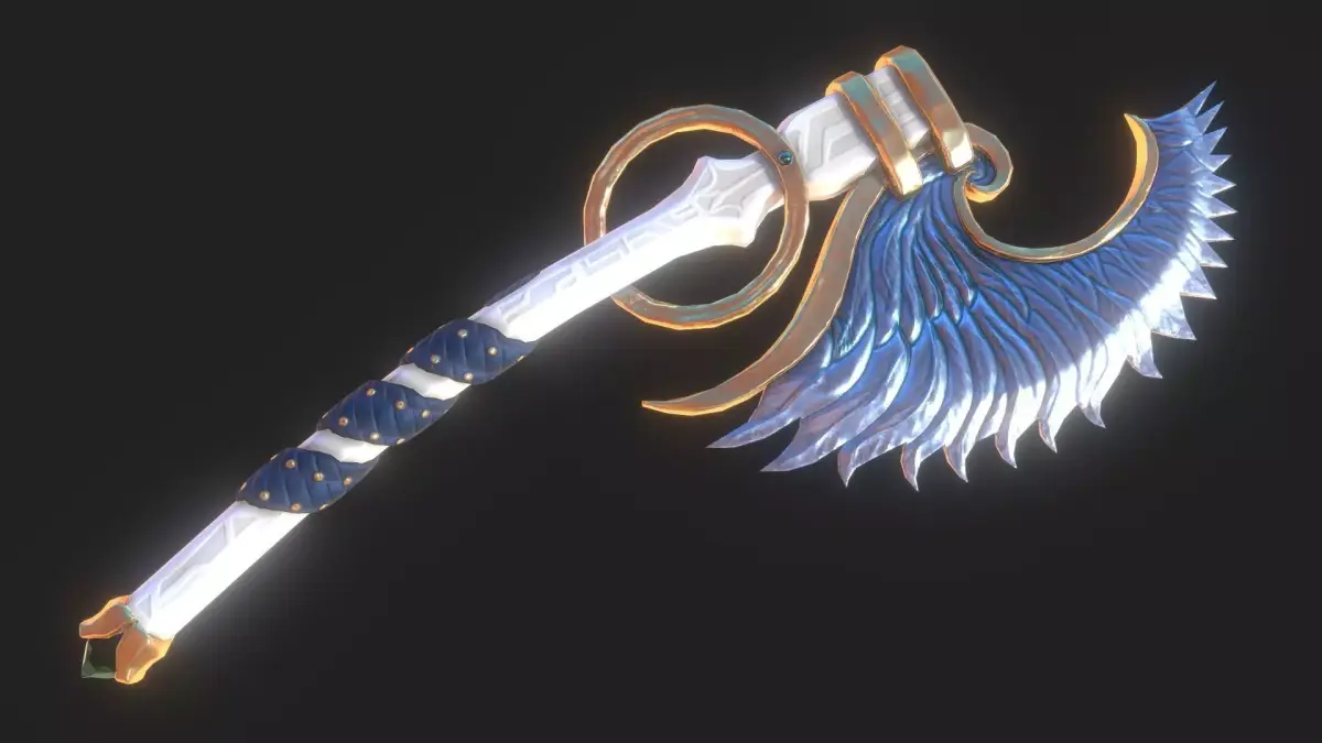 Holy Battleaxe Low-poly 3D model