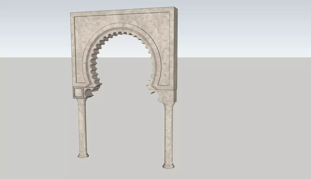 indian jodhpuri stone arch 3d modal 3D model get