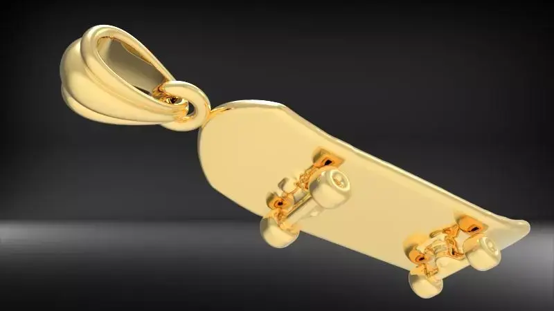 Skateboard 3D Charm Pendant 3D print model purchase