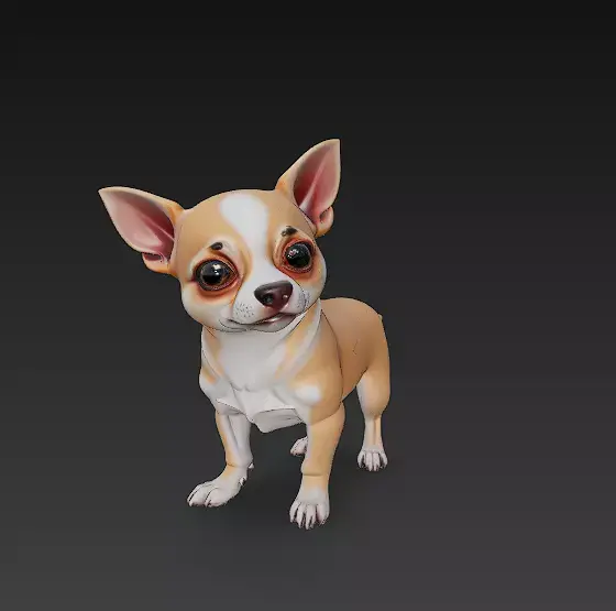 Chihuahua Dog Realistic 3D Model - Low Poly Realistic Low-poly 3D model buy