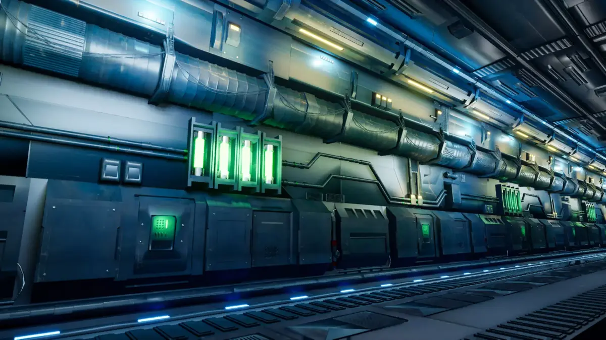 Cyberpunk Sci-Fi Passage Environment Low-poly 3D model
