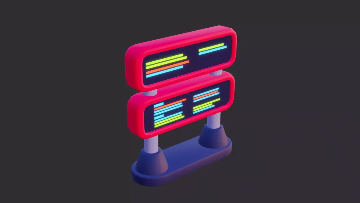 Low Poly Digital Billboard 3D model