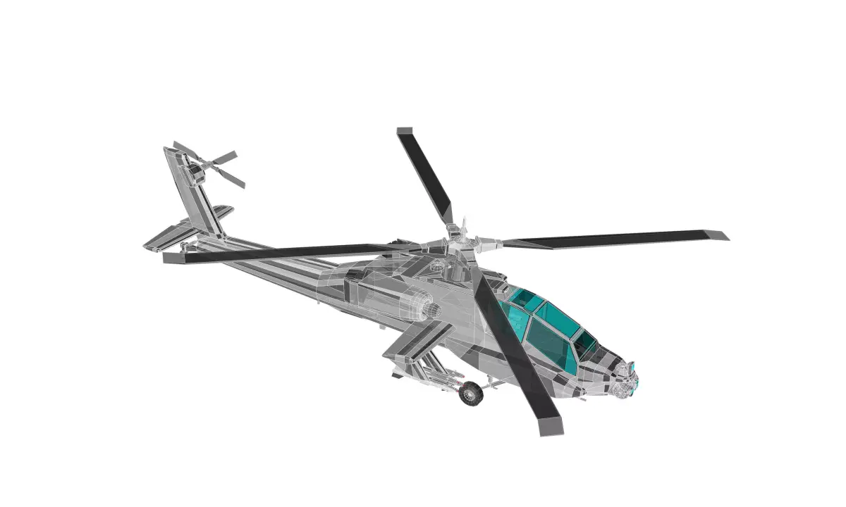 Military Helicopter Low-poly 3D model purchase