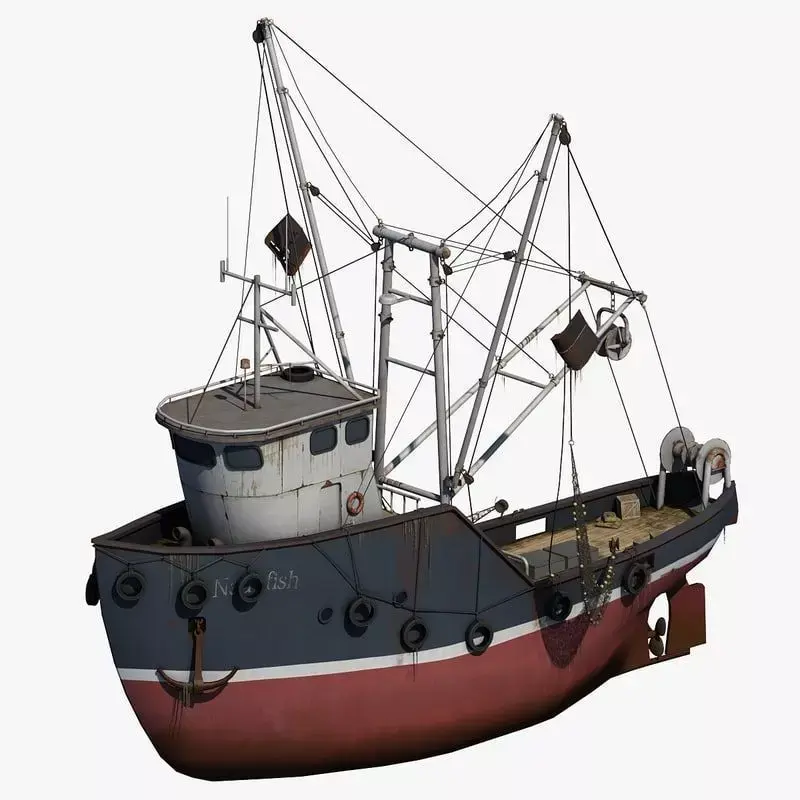 Fishing Boat 2 Low-poly 3D model