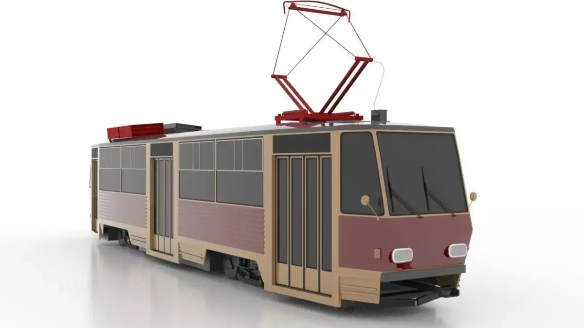 Tatra T5 Low Low-poly 3D model