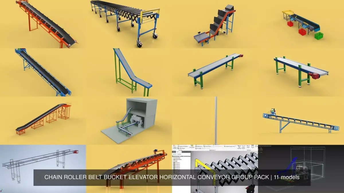 CHAIN ROLLER BELT BUCKET ELEVATOR HORIZONTAL CONVEYOR GROUP PACK