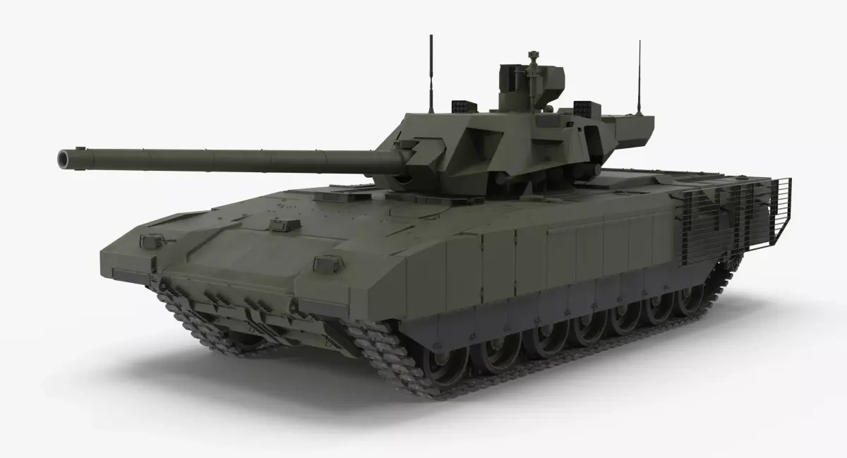 T-14 Armata Green Clean No Logo Low-poly 3D model