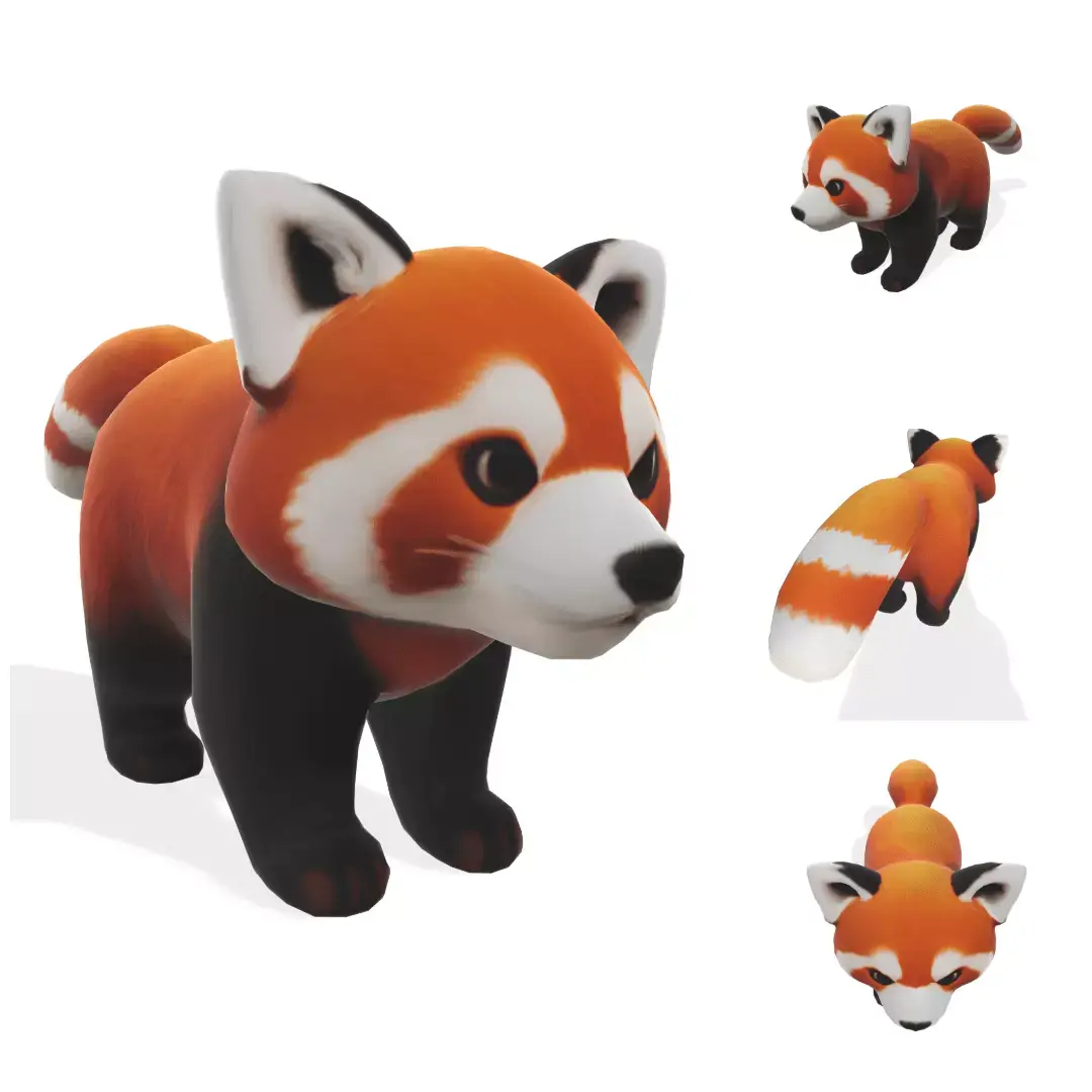 Playful Red Panda 3D model
