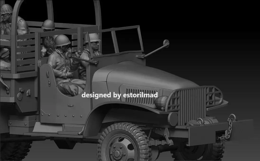 WW2 AMERICAN SOLDIER DRIVER FOR STUDEBAKER GMC CCKV TRUCK 3D print model