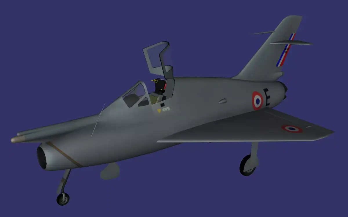 Nord 1402 Gerfaut II Low-poly 3D model