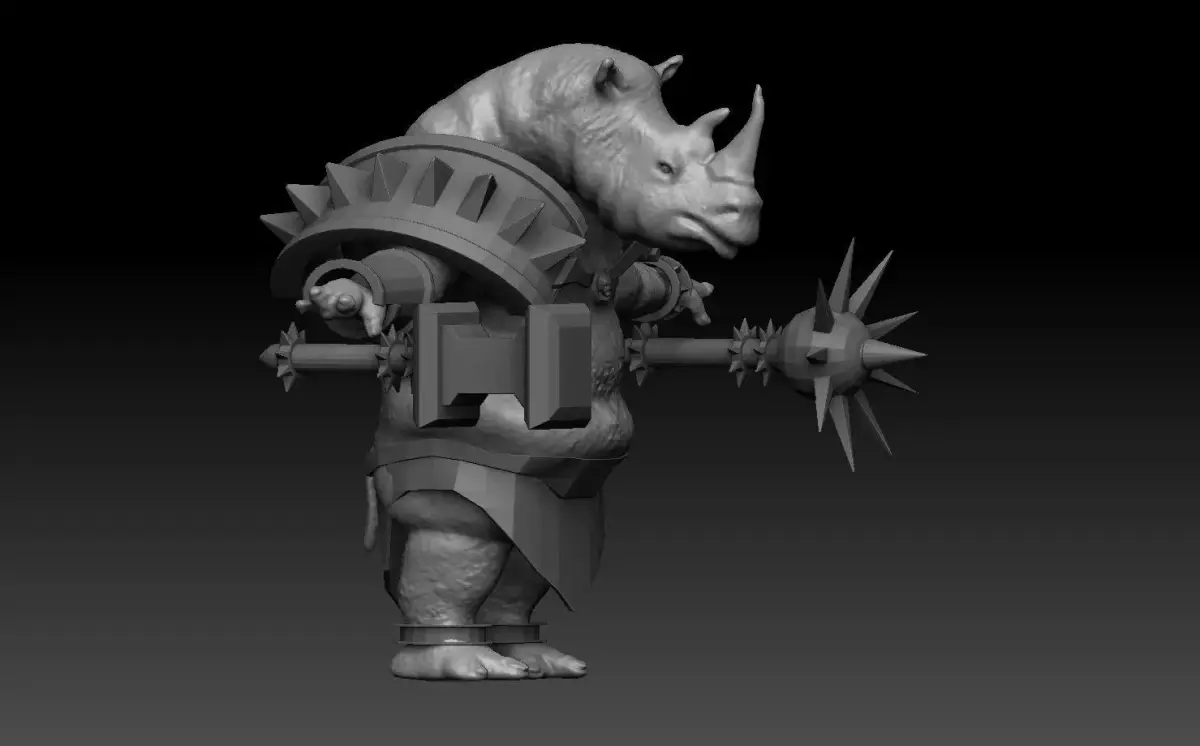 Cartoon Rhinoceros 3D model