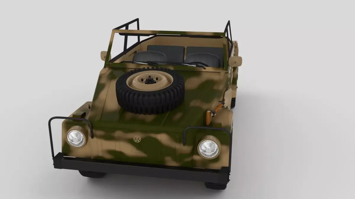 VW Type 181 with interior Army 3D model