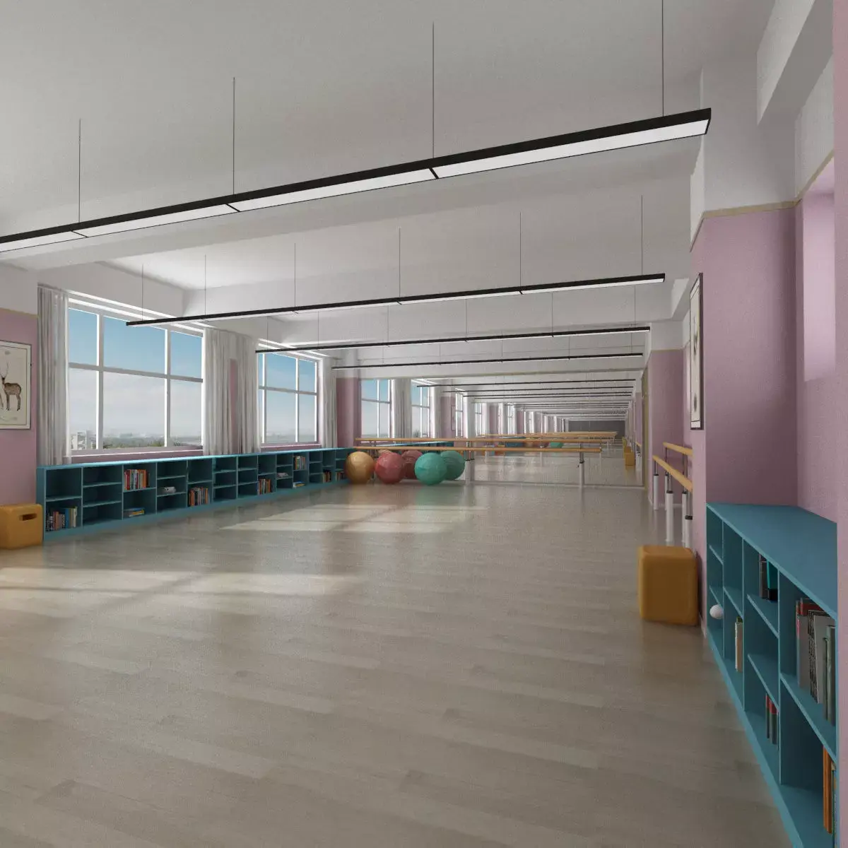 Dance-Yoga Practicing Room 3D model