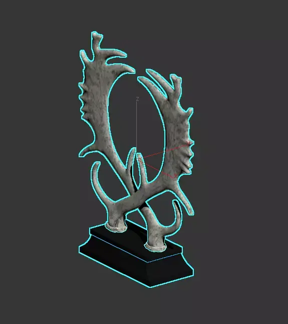 decorate trophy with antlers 3D model