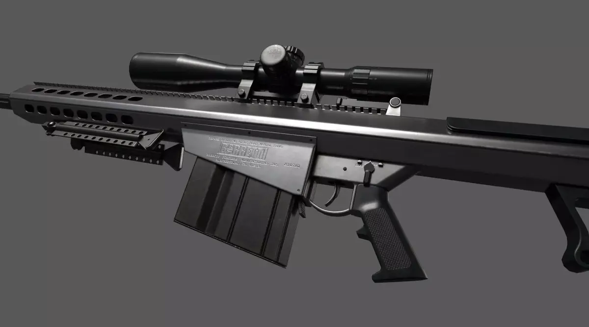 BARRETT M107A1 Low-poly 3D model