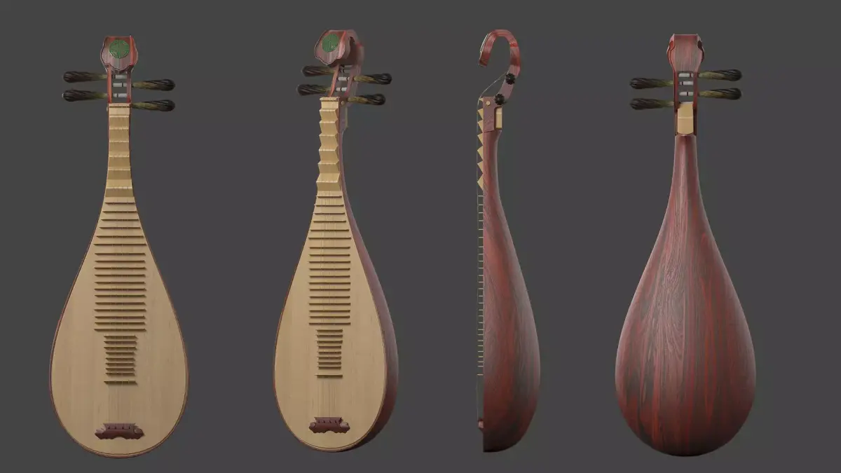 pipa musical instrument 3D model