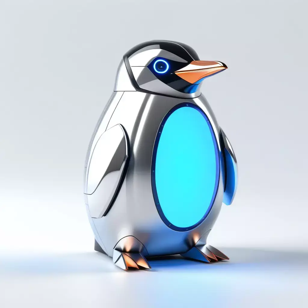 Robotic Penguin SciFi Mascot 3D model