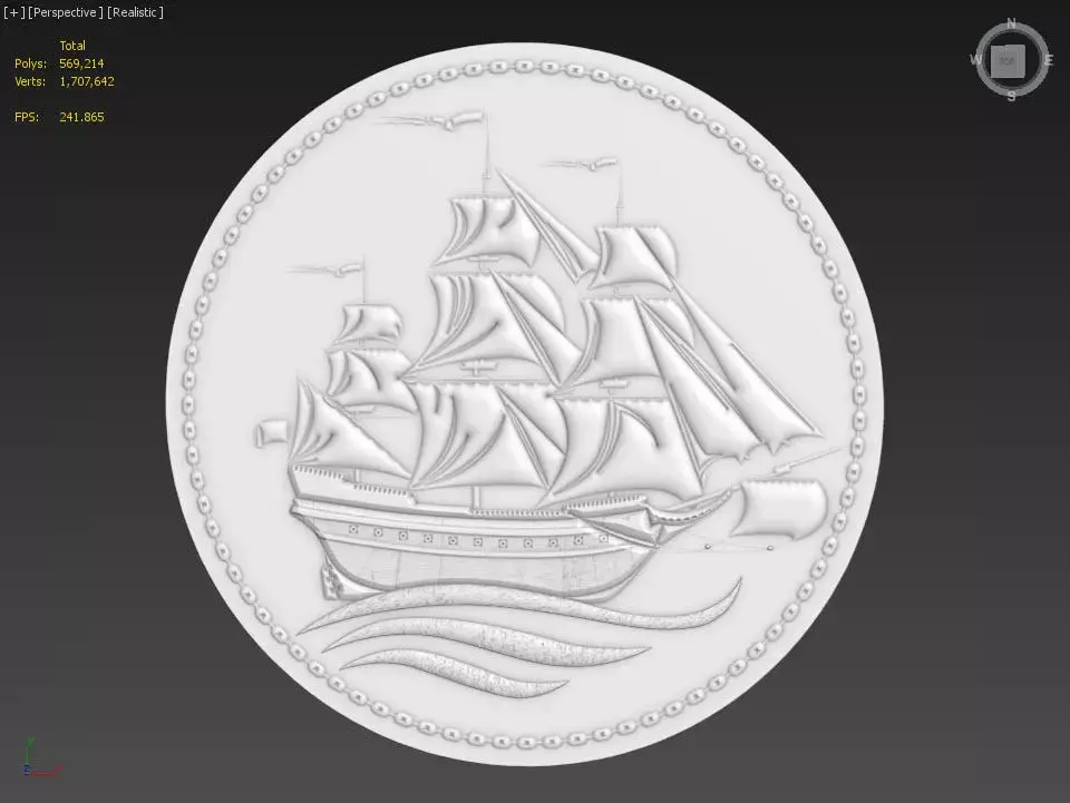Sailboat Suitable for embossing Hot Foil Technique 3D model