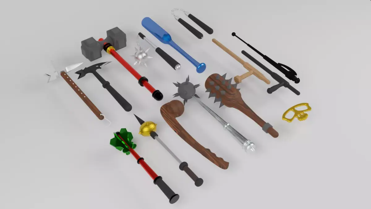 Medieval weapon set Free 3D model