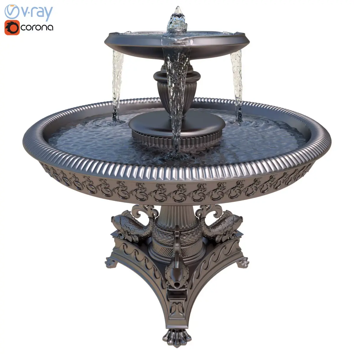 Erskine Memorial Fountain 3D model