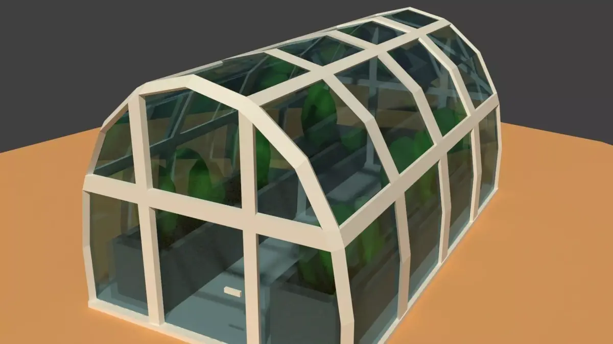Low Poly Greenhouse Low-poly 3D model