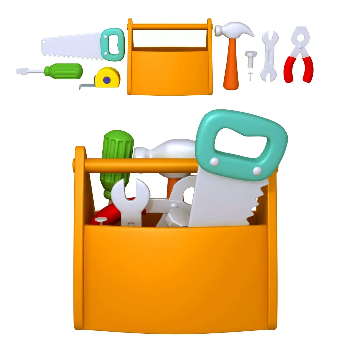 Garage Tools Cartoon 3D model