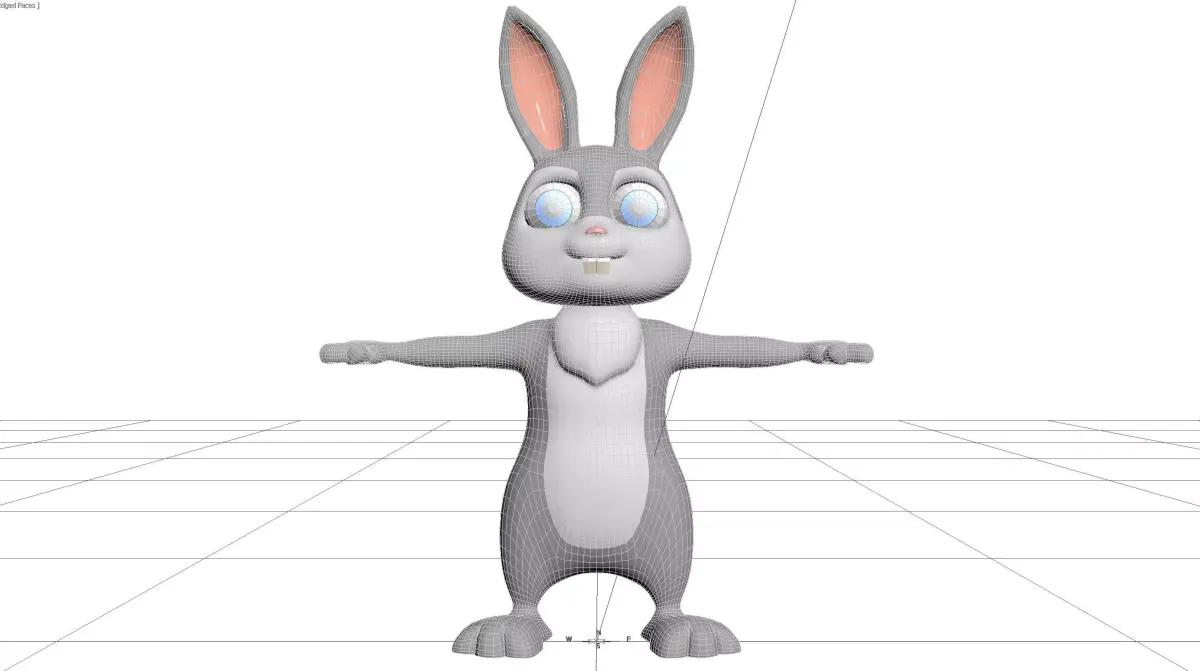 Rabbit 3d Cartoon 3D model Low-poly 3D model