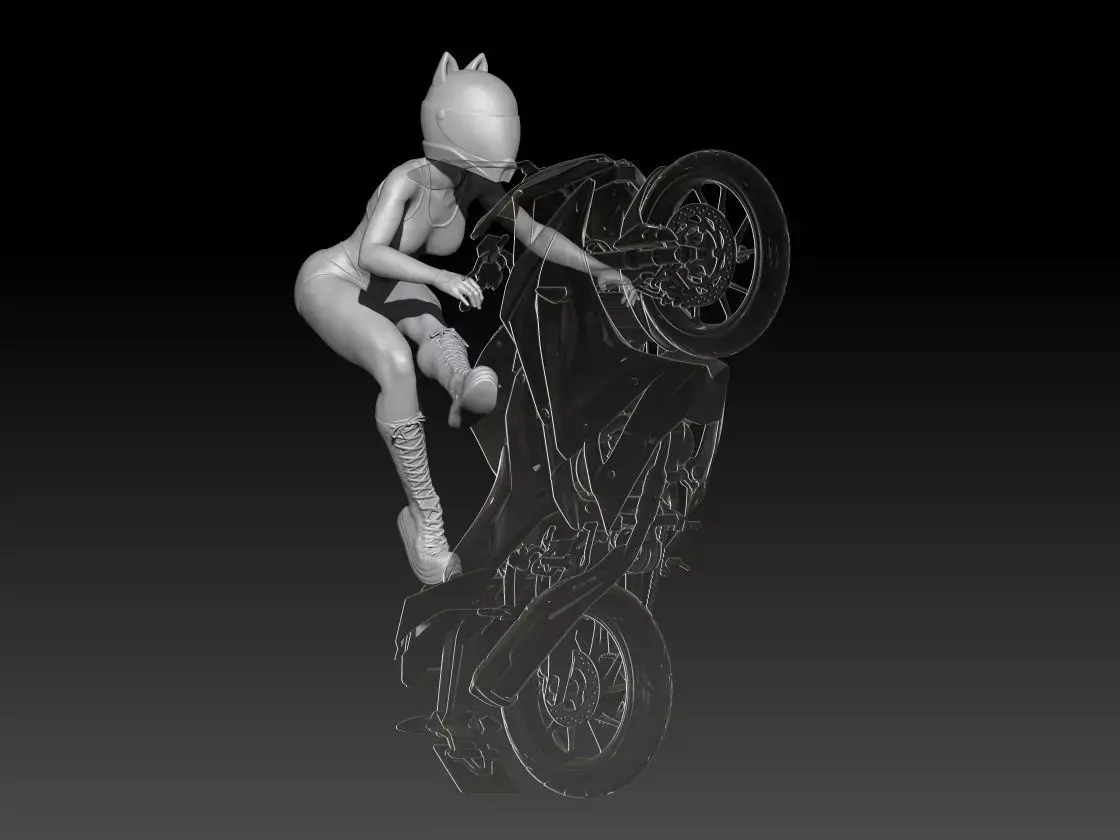 superbike short girl ride 3 3D print model