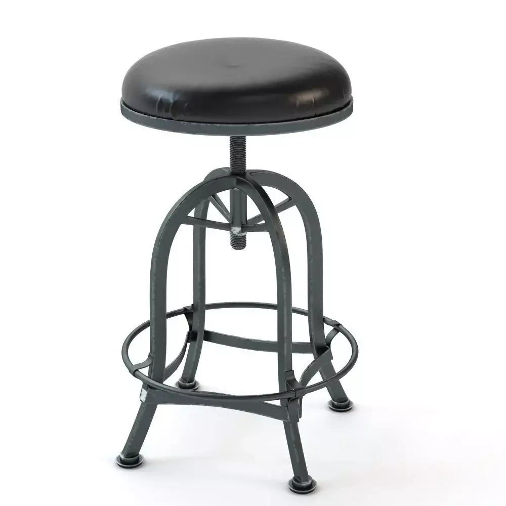 Adjustable Industrial Bar Stool 3D model