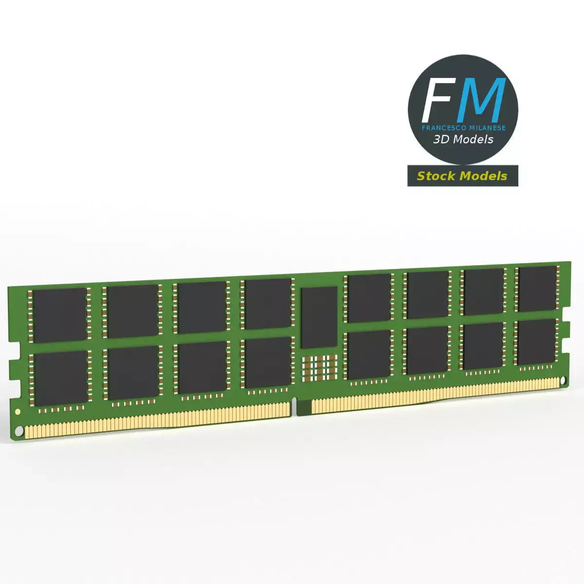 DDR5 RAM memory module 1 3D model