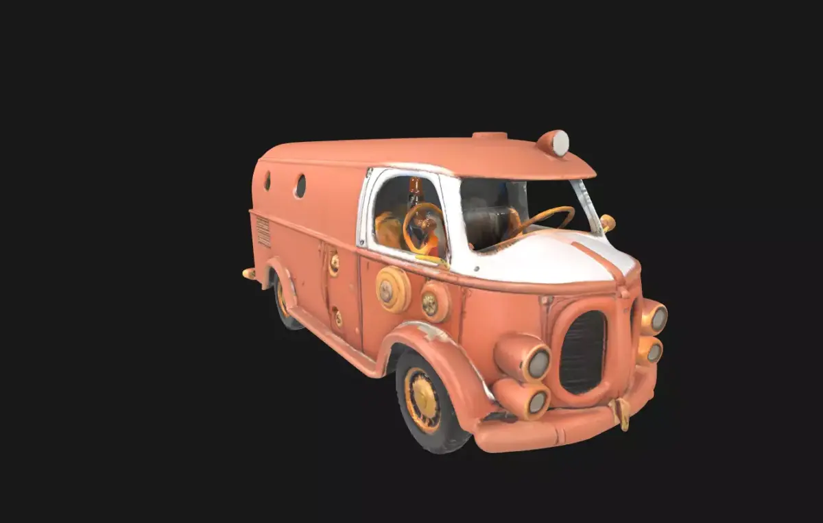 Steampunk Van 3D Model RetroFuturistic Victorian Era Low-poly 3D model buy